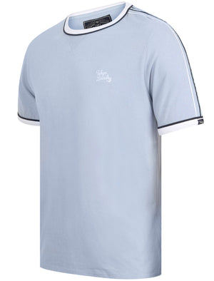 Huson Cotton T-Shirt with Tape Detail Sleeves in Kentucky Blue - Tokyo Laundry