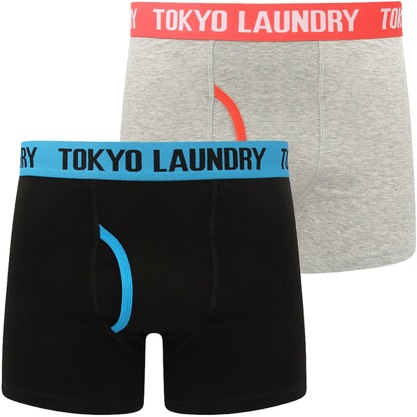 Hydes (2 Pack) Boxer Shorts Set in Swedish Blue / Paradise Pink - Tokyo Laundry