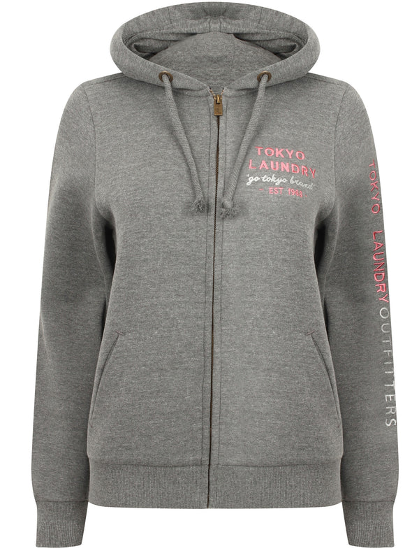 Iro Zip Through Hoodie In Midgrey Marl - Tokyo Laundry