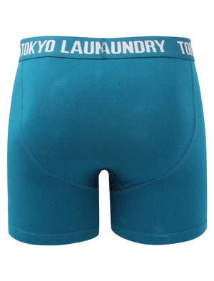 Irving (2 Pack) Boxer Shorts Set in Optic White / Kingfisher Blue - Tokyo Laundry