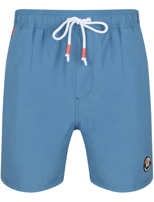 Ivar Swim Shorts with Side Tape Detail In Federal Blue - Tokyo Laundry