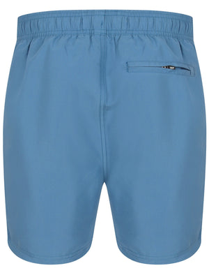 Ivar Swim Shorts with Side Tape Detail In Federal Blue - Tokyo Laundry