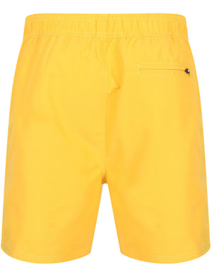 Ivar Swim Shorts with Side Tape Detail In Yolk Yellow - Tokyo Laundry