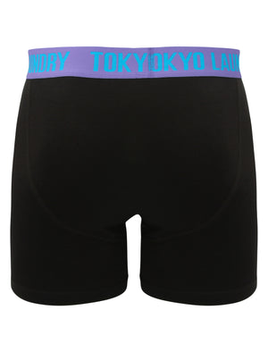 Invermore (2 Pack) Boxer Shorts Set in Purple Opulence / Marble Blue - Tokyo Laundry