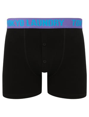 Invermore (2 Pack) Boxer Shorts Set in Purple Opulence / Marble Blue - Tokyo Laundry