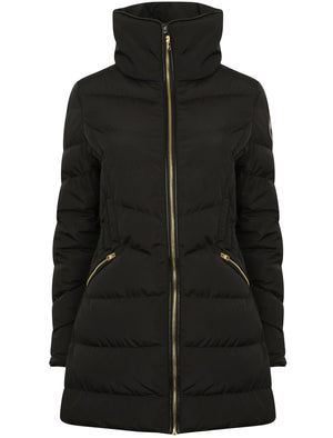 Jaboris Funnel Neck Quilted Coat in Black - Tokyo Laundry