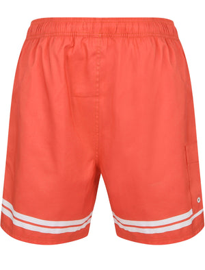 Jafari Swim Shorts With Free Matching Flip Flops In Cayenne - Tokyo Laundry