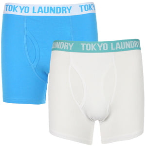 James White/Blue Sports Boxers - Tokyo Laundry