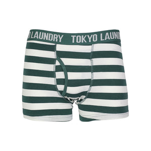 Tokyo Laundry Jamie boxer shorts in blue & green ( 2 Pack)