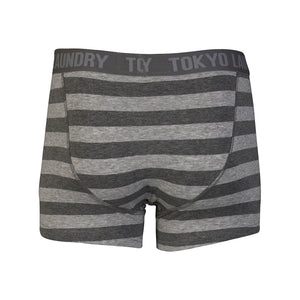 Jamie boxer shorts in oxblood & grey - Tokyo Laundry