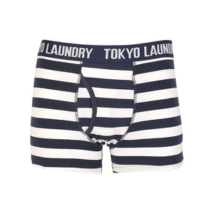 Tokyo Laundry Jamie boxer shorts in blue & green ( 2 Pack)