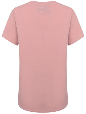Jemima Crew Neck Cotton Jersey T-Shirt In Pink - Tokyo Laundry