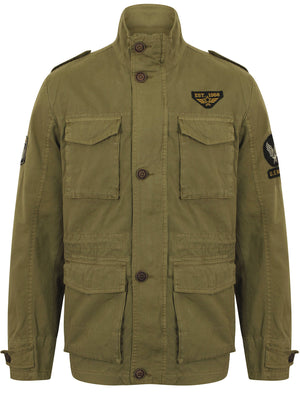 Jenkinson Cotton Military Jacket with Badges in Stone - Tokyo Laundry