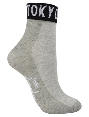 Jolie (3 Pack) Assorted Trainers Socks in Light Grey Marl / Black / White - Tokyo Laundry