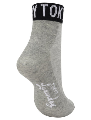 Jolie (3 Pack) Assorted Trainers Socks in Light Grey Marl / Black / White - Tokyo Laundry