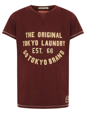 Boys K-Alabama Cove Motif T-Shirt in Wine Tasting - Tokyo Laundry Kids