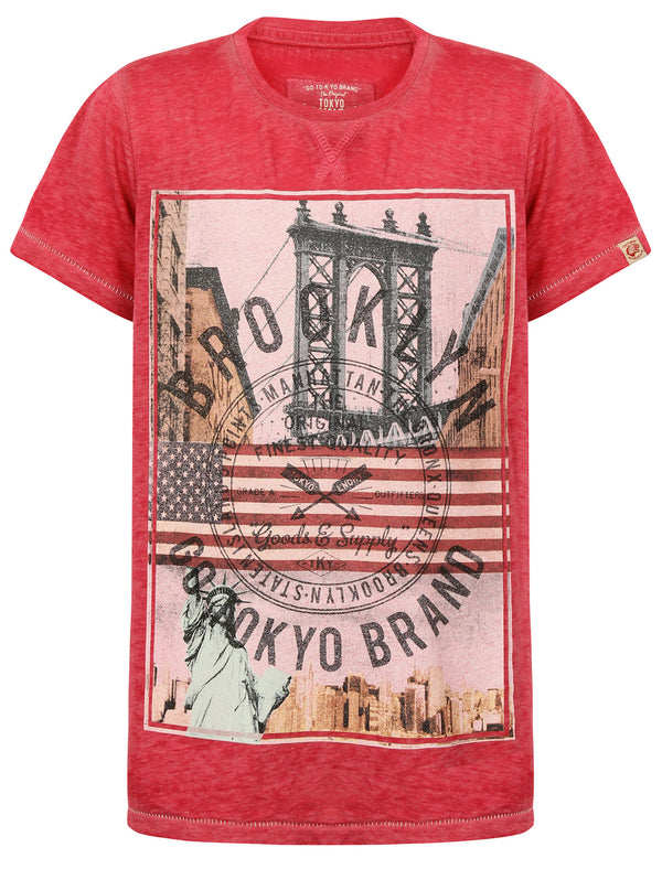 Boys K-Auburn Point Burnout T-Shirt in Pink Rose - Tokyo Laundry Kids