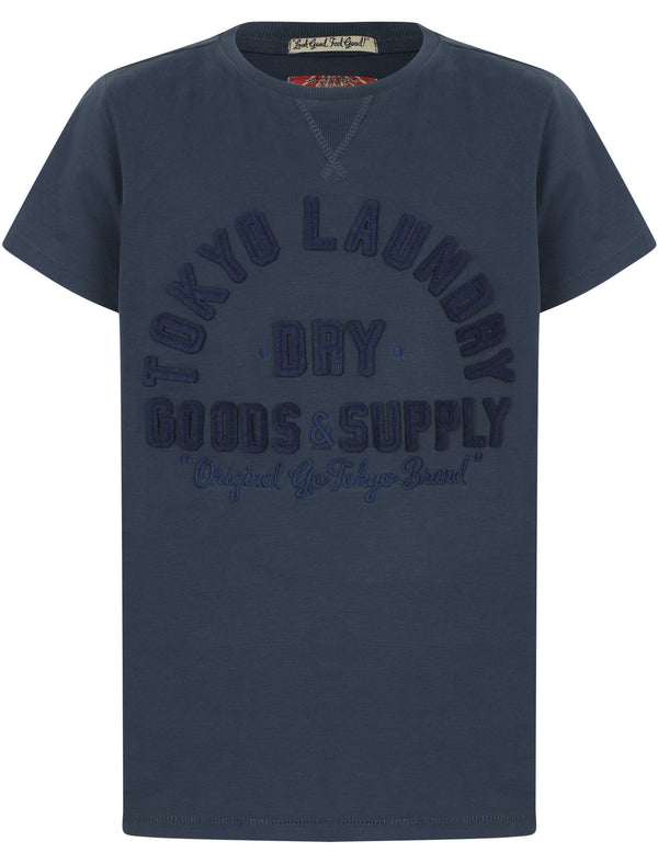 Boys K-Carrizo Springs Cotton T-Shirt In Dark Denim - Tokyo Laundry Kids