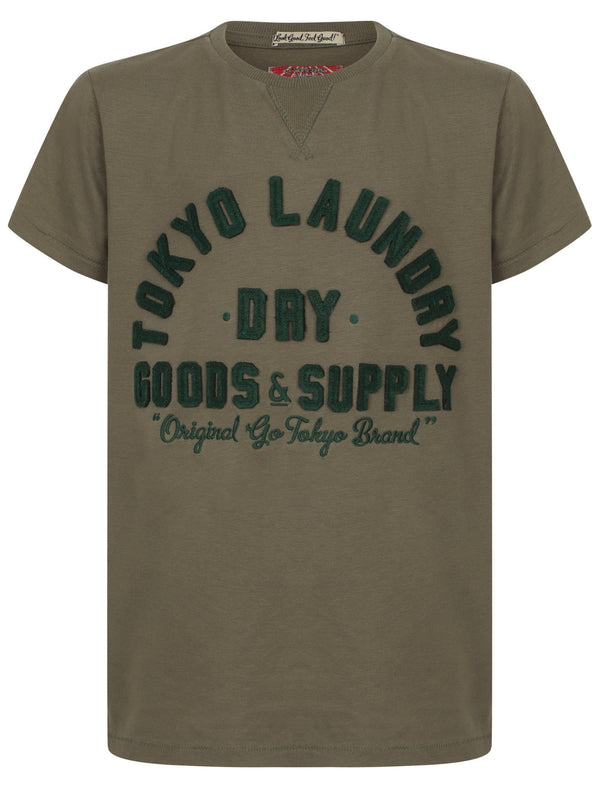 Boys K-Carrizo Springs Cotton T-Shirt In Dusty Olive - Tokyo Laundry Kids