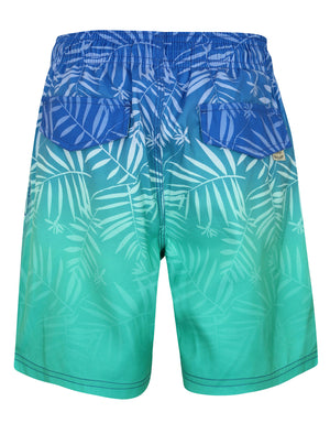 Boys K-Cleopas Tropical Swim Shorts in Blue / Green Ombre - Tokyo Laundry Kids