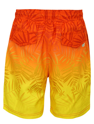 Boys K-Cleopas Tropical Swim Shorts in Orange / Yellow Ombre - Tokyo Laundry Kids