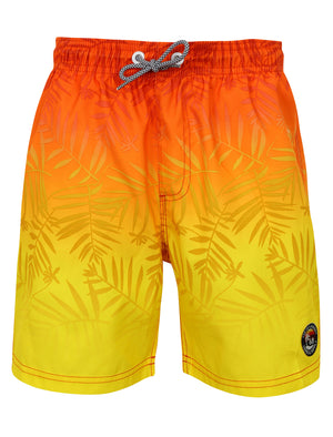 Boys K-Cleopas Tropical Swim Shorts in Orange / Yellow Ombre - Tokyo Laundry Kids