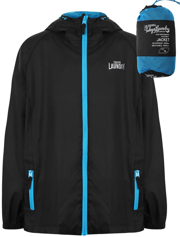 Boys K-Conroy Packaway Windbreaker Jacket in Black - Tokyo Laundry Kids