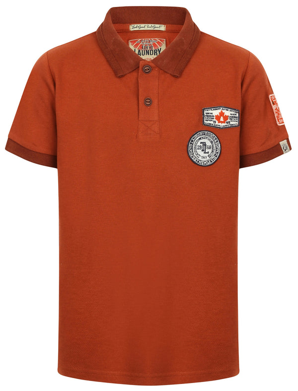 Boys K-Downton Pique Polo Shirt in Cowhide - Tokyo Laundry Kids