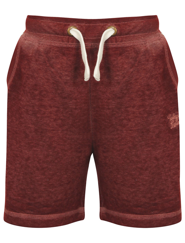 Boys K-Garnet Burnout Sweat Shorts in Oxblood - Tokyo Laundry Kids