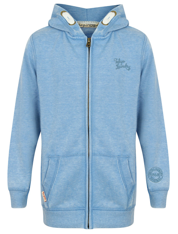 Boys K-Holden Burnout Zip Through Hoodie In Cornflower Blue - Tokyo Laundry Kids