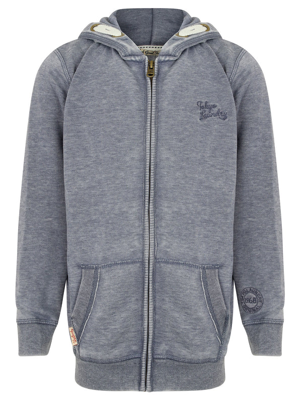 Boys K-Holden Burnout Zip Through Hoodie In Vintage Indigo - Tokyo Laundry Kids