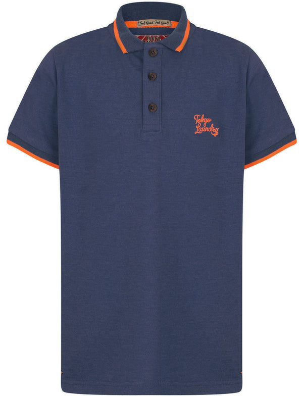 Boys K-Lilestone Cotton Polo Shirt In Cornflower Blue Marl - Tokyo Laundry Kids