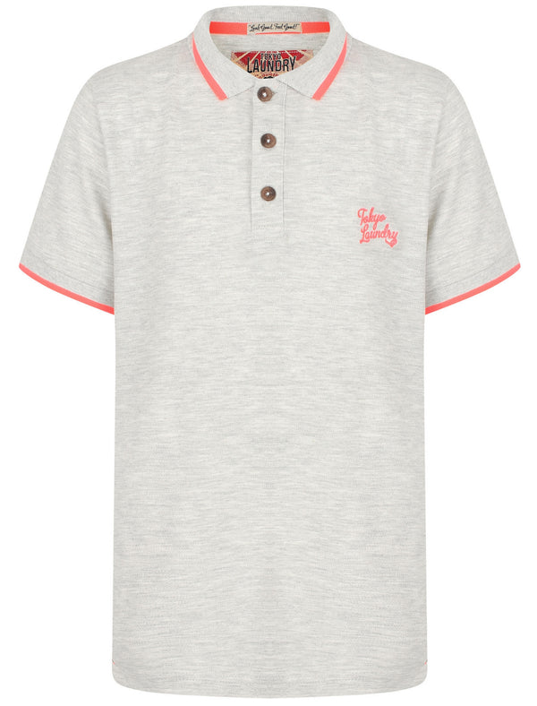 Boys K-Lilestone Cotton Polo Shirt In Oatgrey Marl - Tokyo Laundry Kid