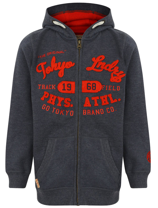 Boys K-Mantua Bay Zip Through Hoodie In Mood Indigo Marl - Tokyo Laundry Kids