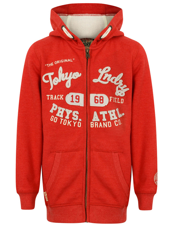 Boys K-Mantua Bay Zip Through Hoodie In Tokyo Red Marl - Tokyo Laundry Kids