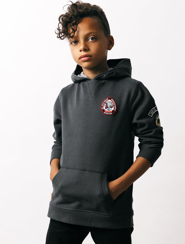 Boys K-Pawwood Pullover Hoodie in Blackened Pearl - Tokyo Laundry Kids