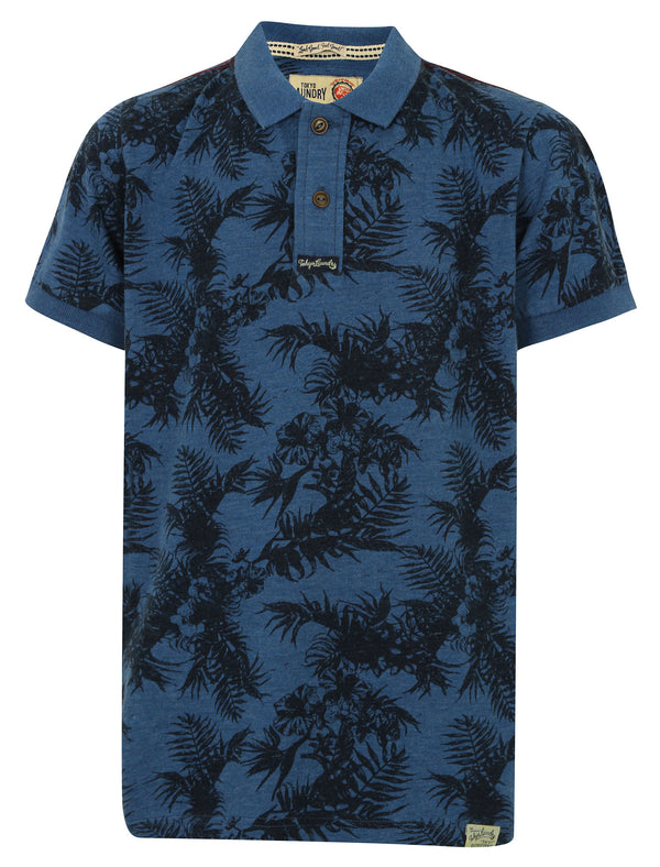Boys K-Randle Tropical Polo Shirt in Vintage Indigo - Tokyo Laundry Kids