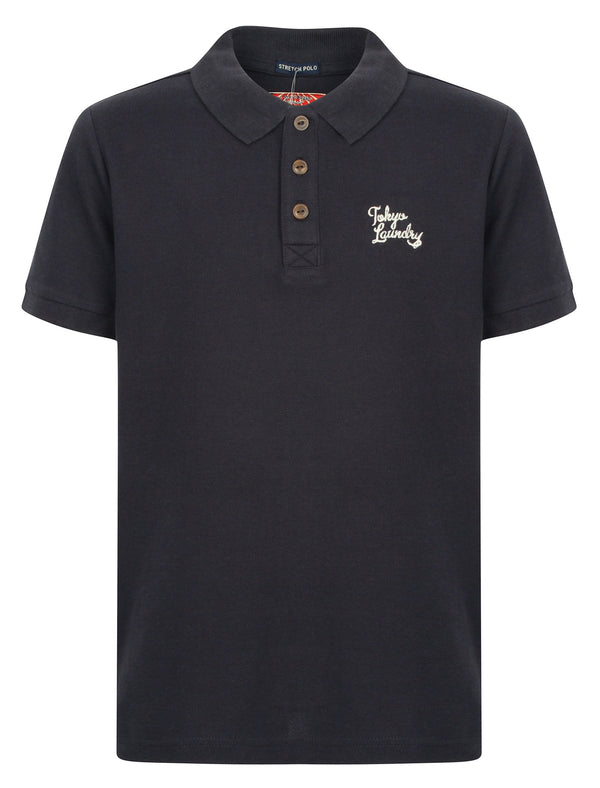 Boys K-Winterfield Pique Polo Shirt in Dark Navy - Tokyo Laundry Kids