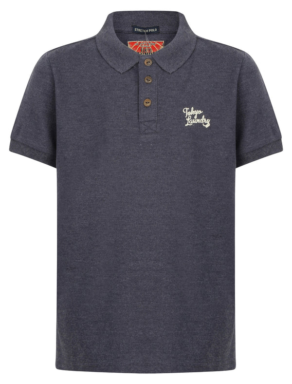 Boys K-Winterfield Pique Polo Shirt in Mood Indigo Marl - Tokyo Laundry Kids