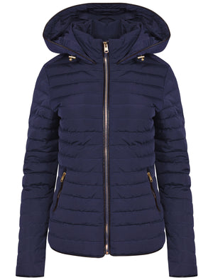 Kacie Quilted Hooded Jacket in Peacoat - Tokyo Laundry