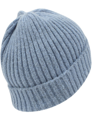 Women's Kai Ribbed Cable Knit Beanie Hat in Pastel Blue - Tokyo Laundry