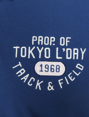 Kaikoura Applique Cotton Pique Polo Shirt in Sodalite Blue - Tokyo Laundry