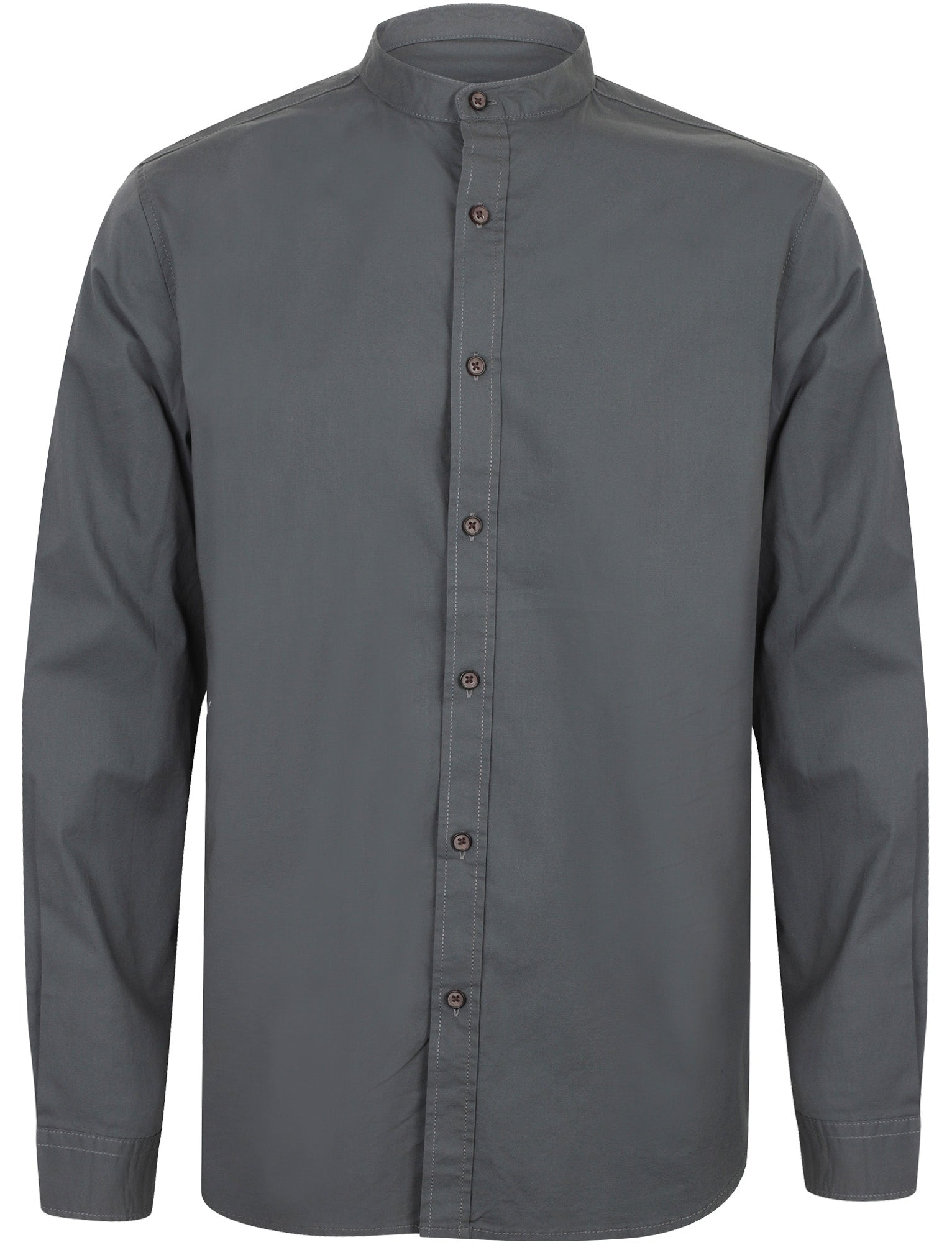 超歓迎 Kampala Grandad Collar Button Down Shirt In Dark Slate ワンピース