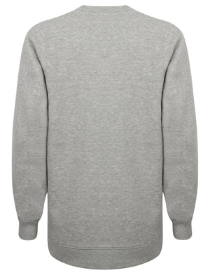 Kapo Boyfriend Sweatshirt with Boucle Motif in Light Grey Marl - Tokyo Laundry