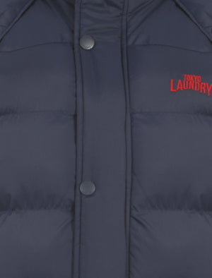 Kyber Quilted Hooded Gilet in Navy Blue - Tokyo Laundry