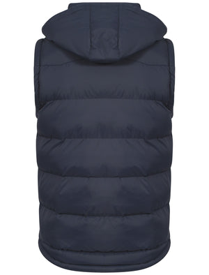 Kyber Quilted Hooded Gilet in Navy Blue - Tokyo Laundry