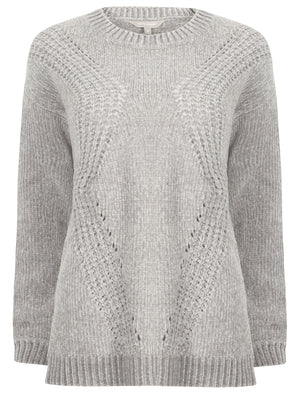 Kendal Chenille Knitted Jumper in Light Grey - Tokyo Laundry