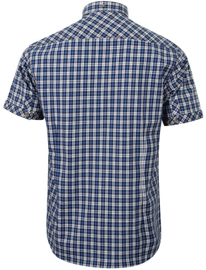 Kendry Short Sleeve Checked Shirt in Sapphire - Tokyo Laundry