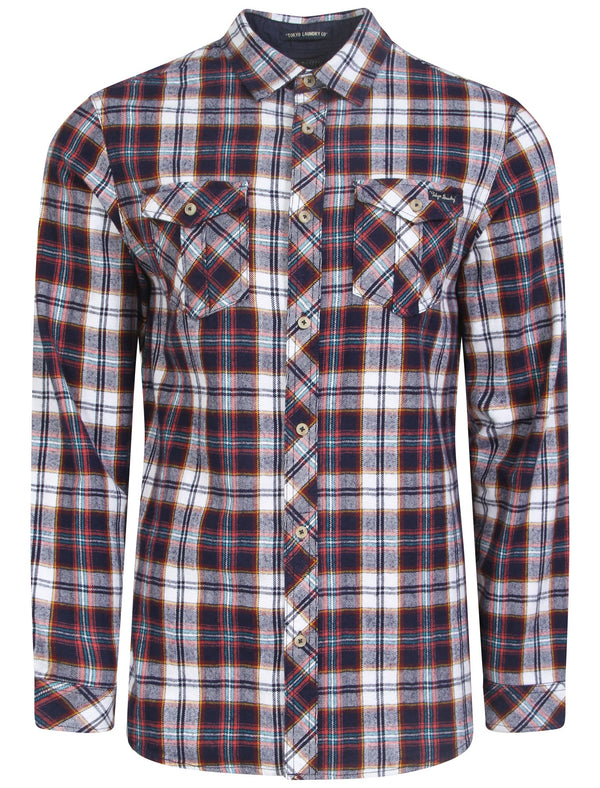 Kenna Cotton Flannel Checked Shirt in Cardinal Red - Tokyo Laundry