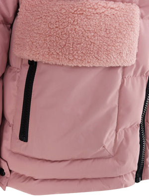 Kensington Quilted Puffer Coat with Borg Lined Hood & Pocket in Dusky Pink - Tokyo Laundry